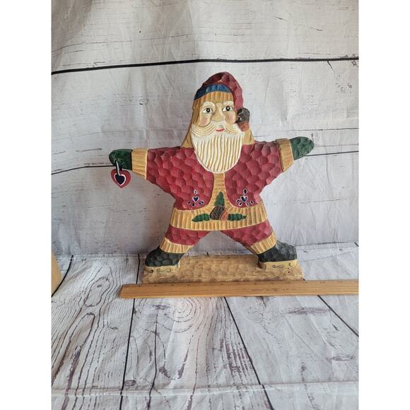 Vintage 11” Hand Carved Star Santa International Christmas Elements Of Folklore - Picture 5 of 8